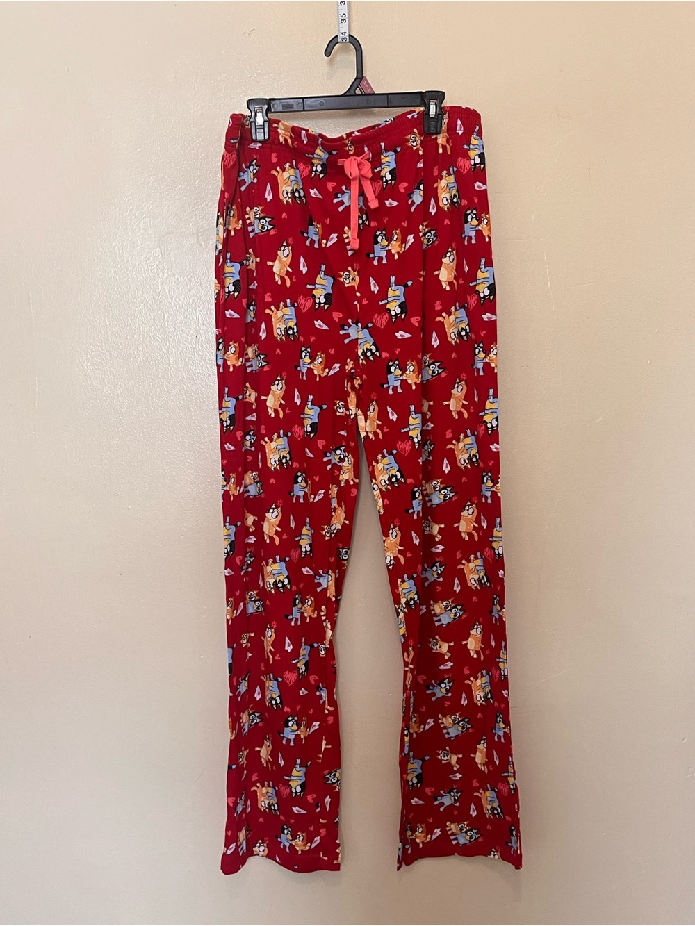 Bluey Men’s Character-Print Pajama Bottoms with Pink Drawstring